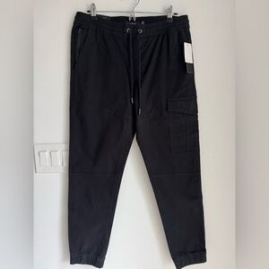 TAHARI Hudson Jogger Slim Fit Men’s Size Medium Black Cargo Pocket NEW